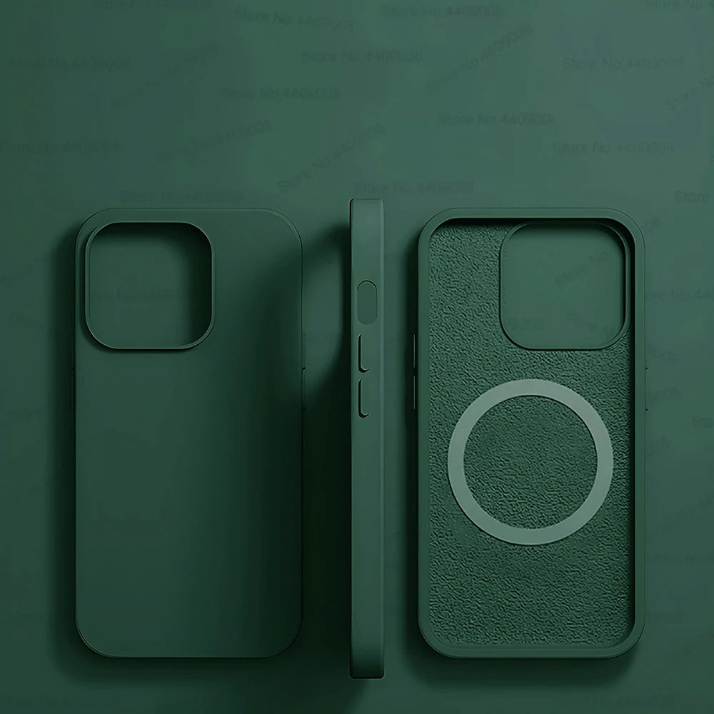 Dark Green Liquid Silicone Magnetic Case