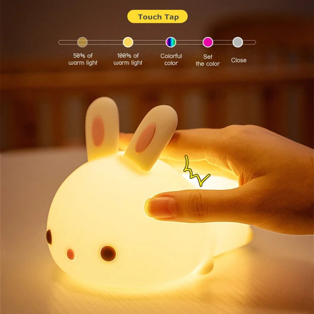 Touch Sensor RGB LED Rabbit Lamp