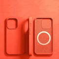 Pink Orange Liquid Silicone Magnetic Case
