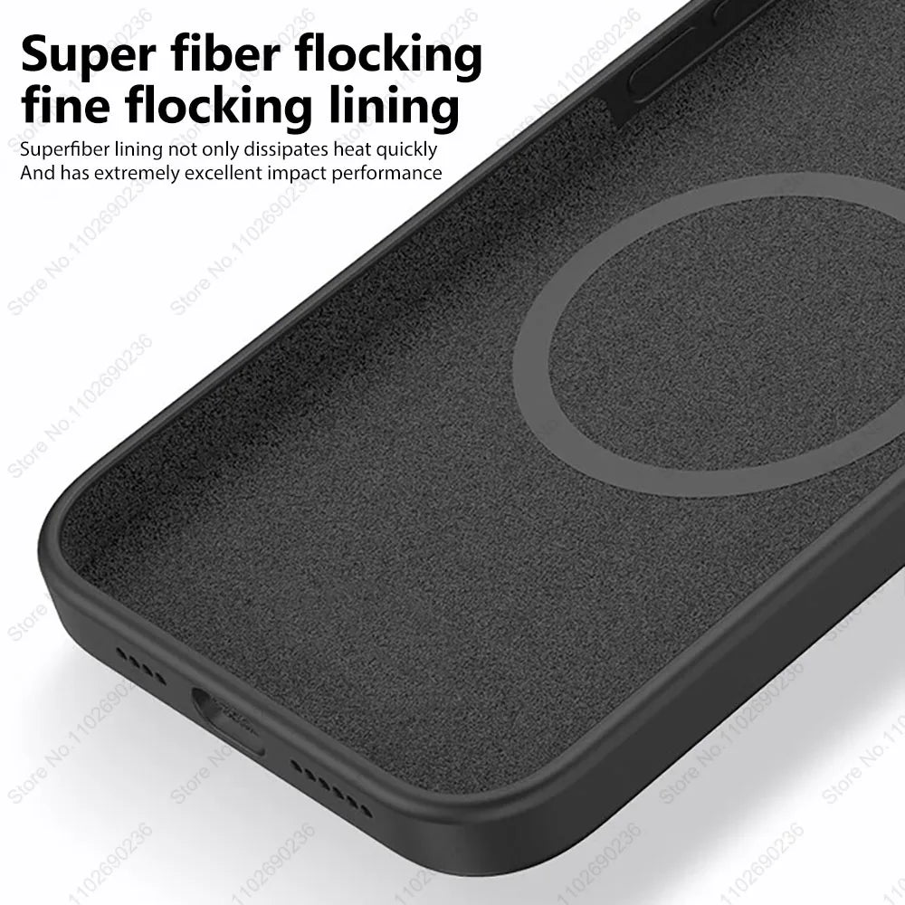 Black Liquid Silicone Magnetic Case