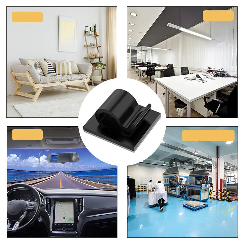 Self-Adhesive Cable Clips Organizer