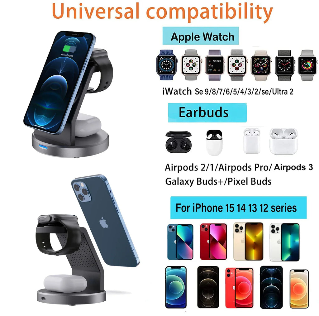 3-in-1 Magnetic Wireless Charger Stand
