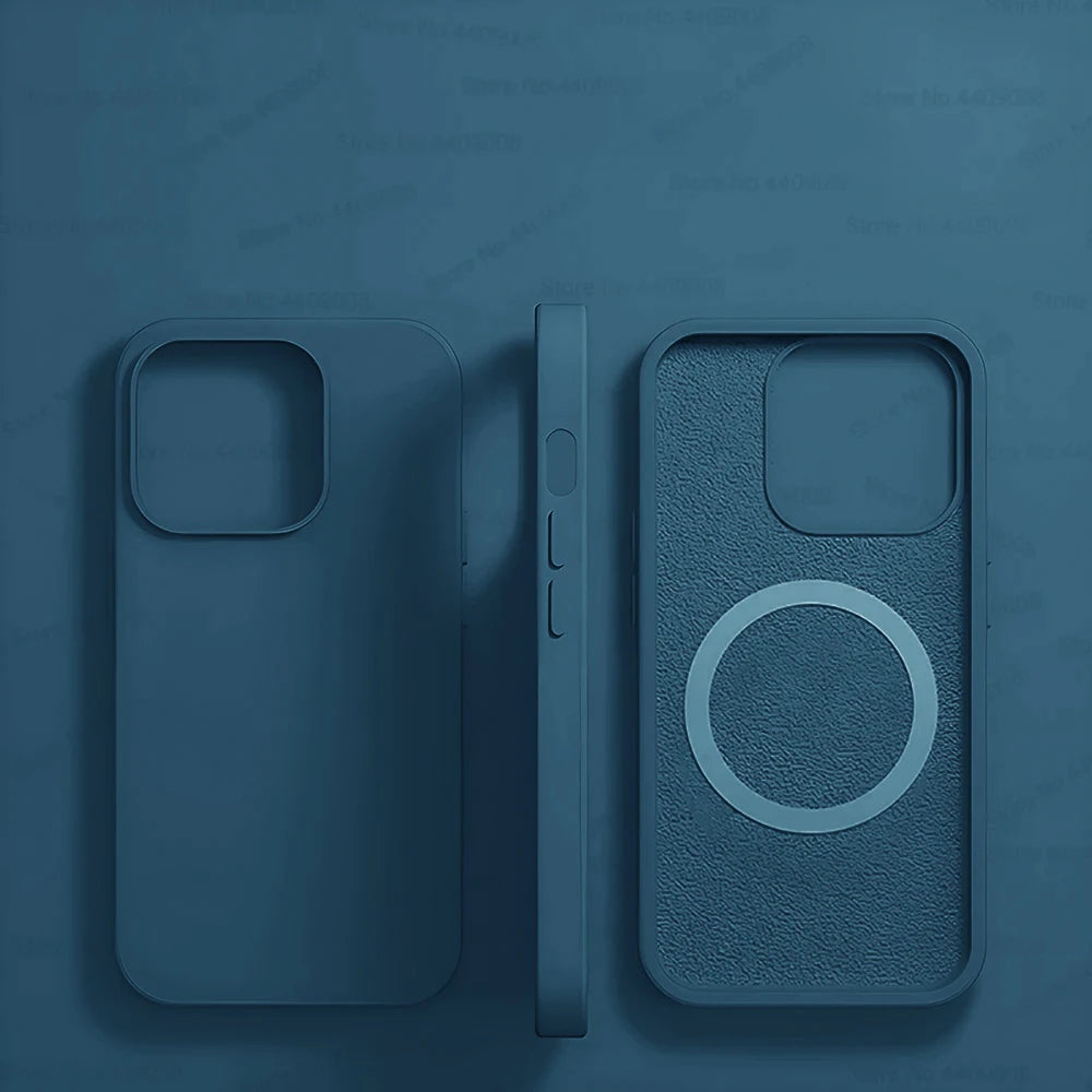 Dark Blue Liquid Silicone Magnetic Case