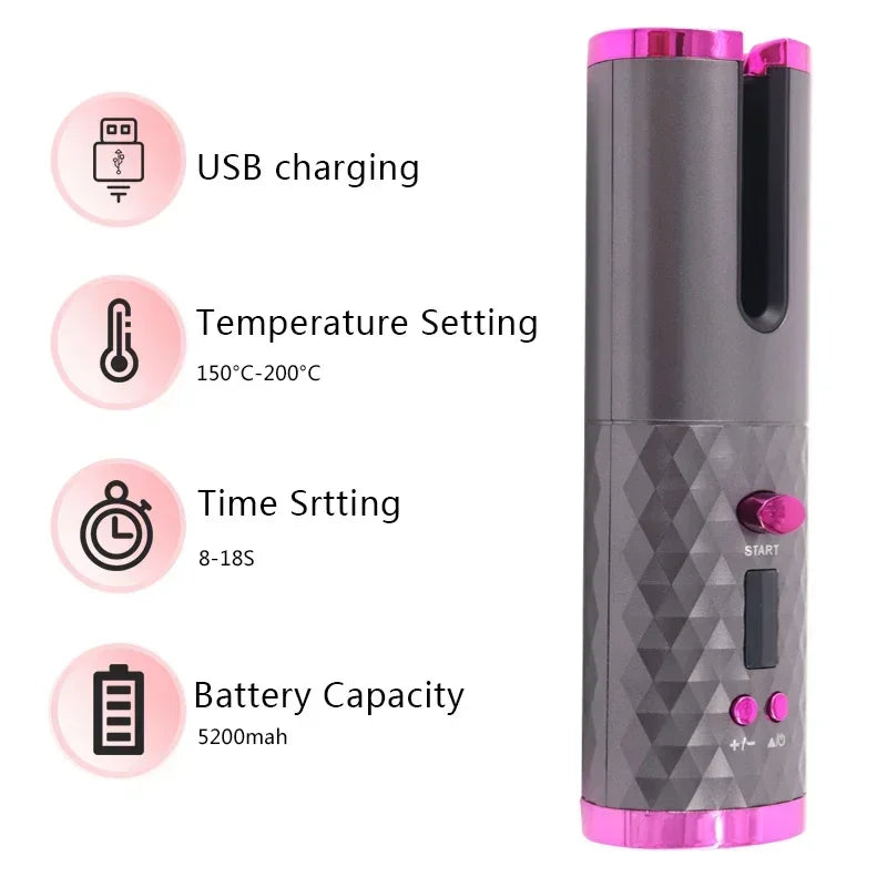 Portable Automatic Wireless Hair Curler