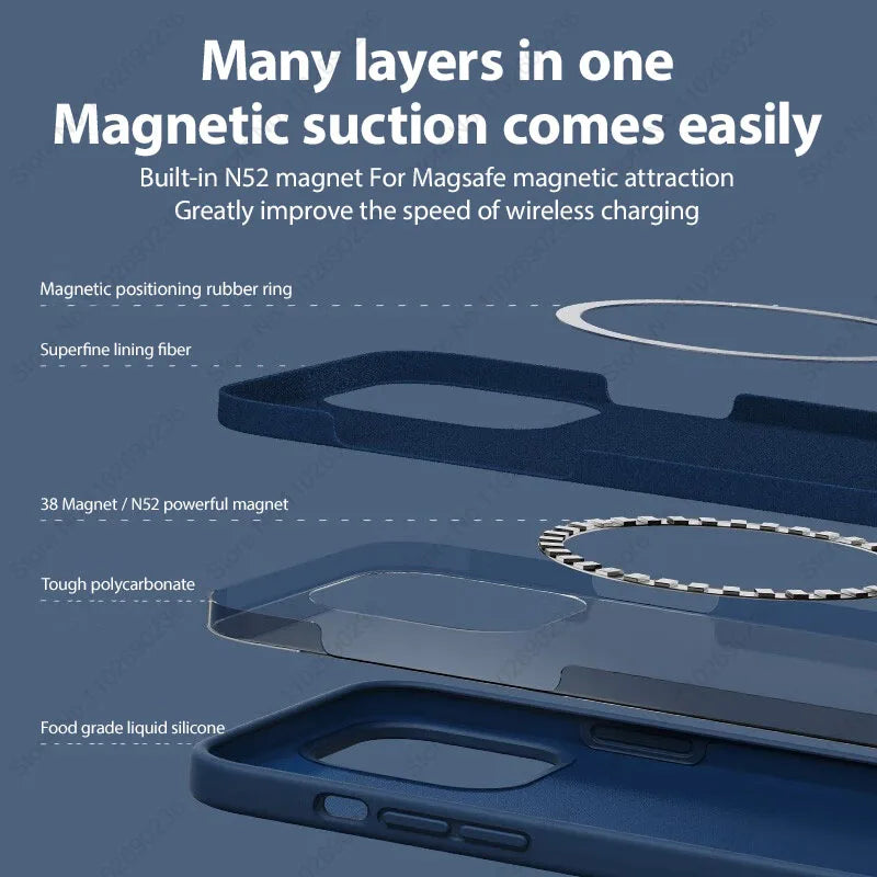 Light Blue Liquid Silicone Magnetic Case