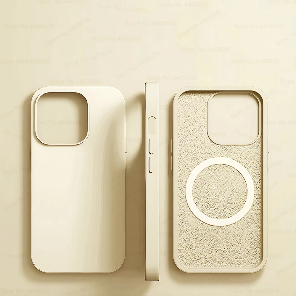 Beige Liquid Silicone Magnetic Case