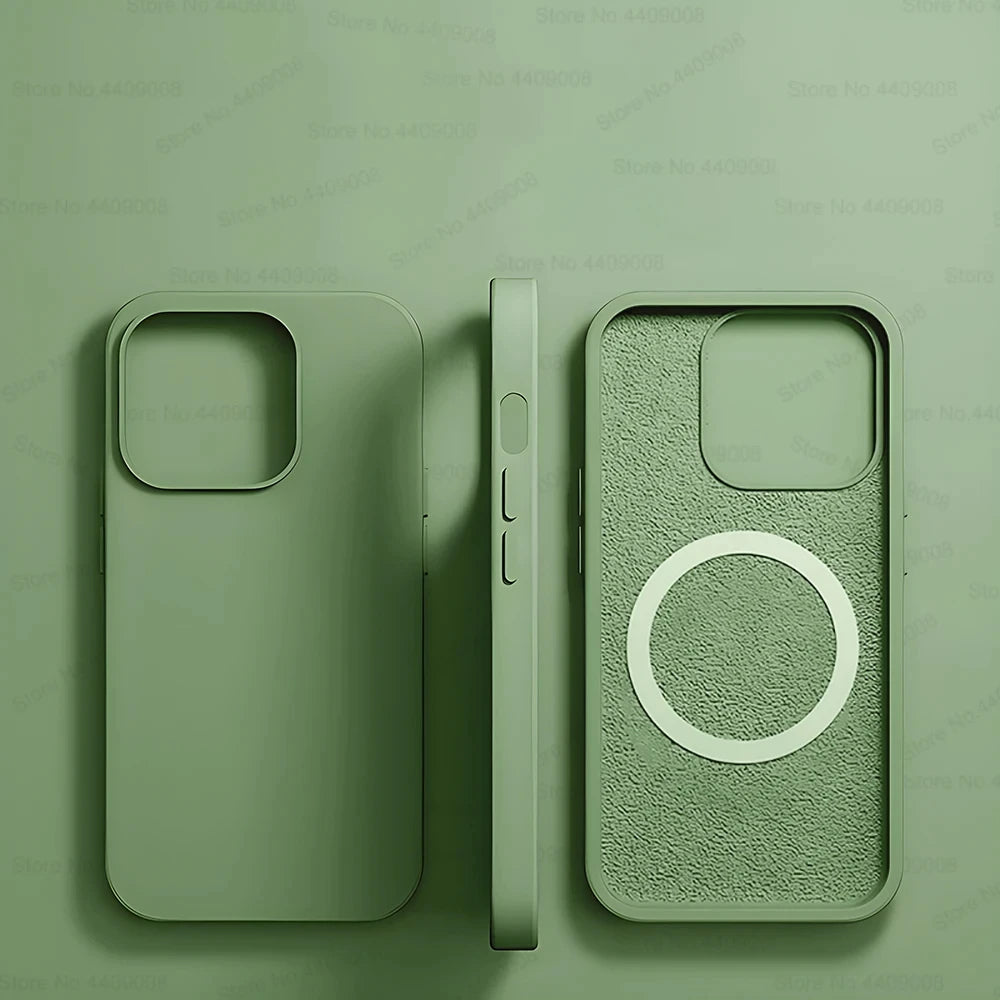 Beige Liquid Silicone Magnetic Case