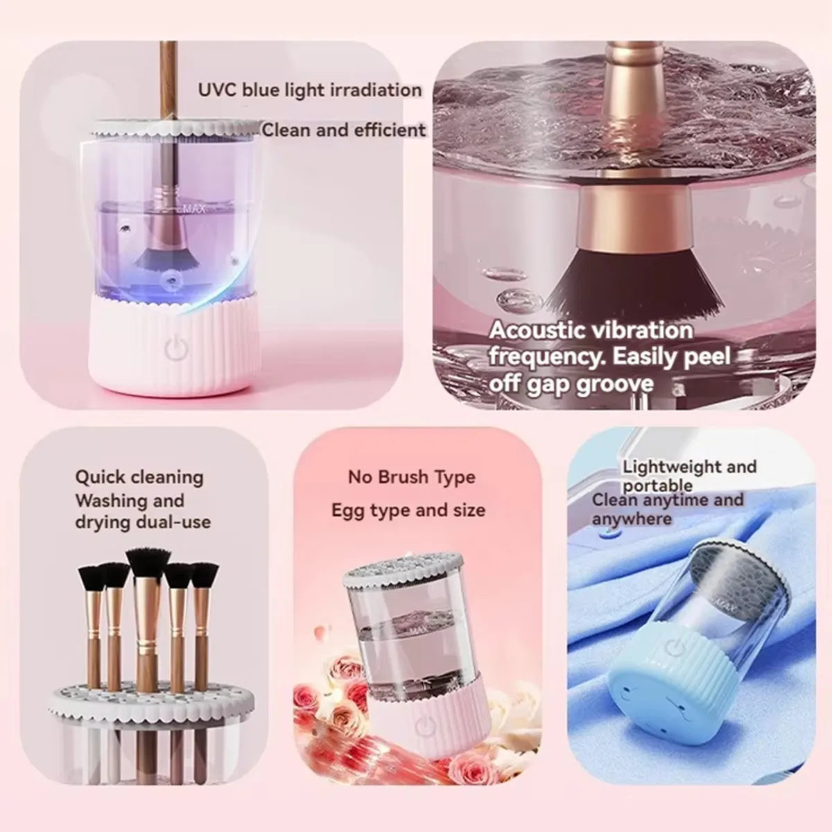 3-in-1 Electric Makeup Brush Cleaner USB