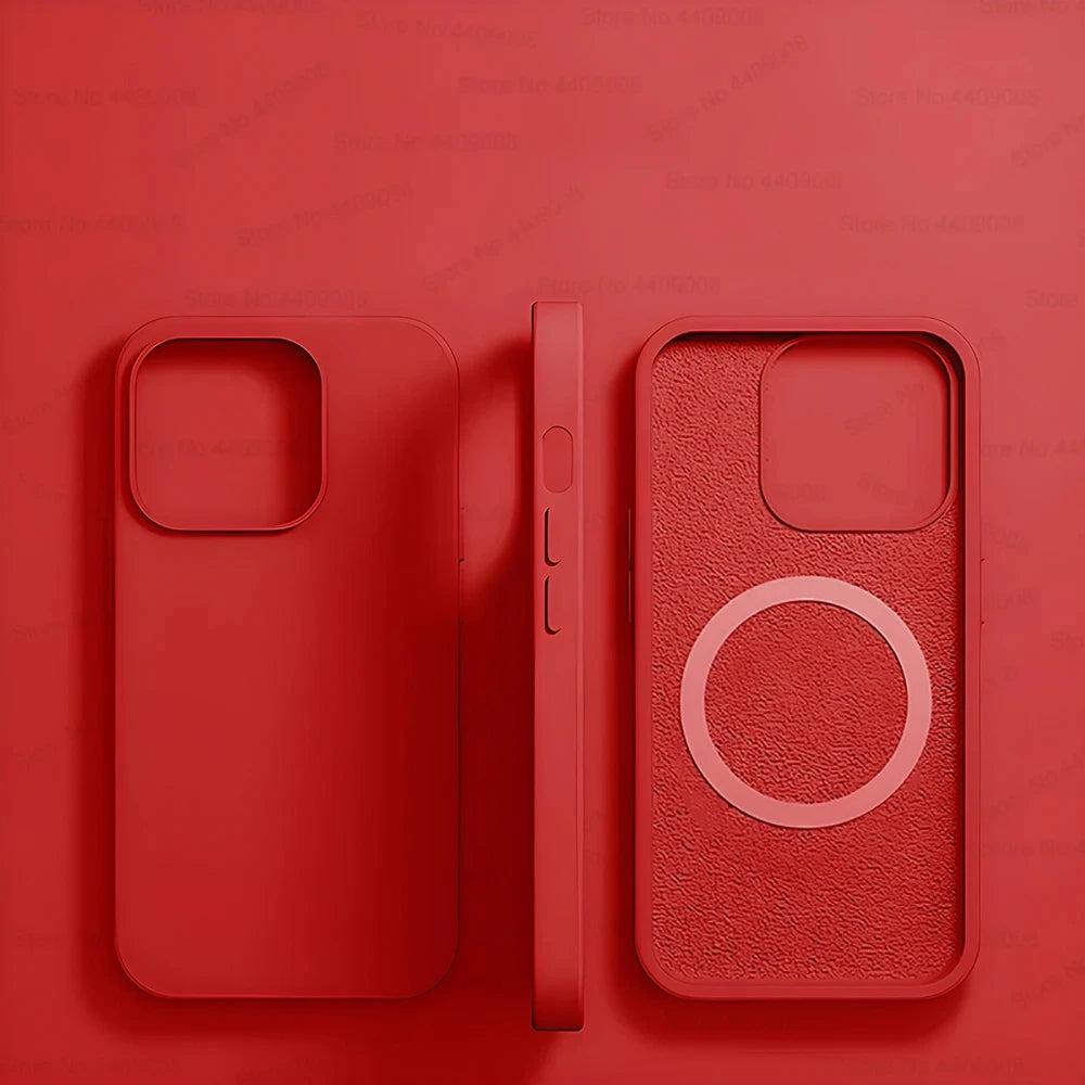 Red Liquid Silicone Magnetic Case