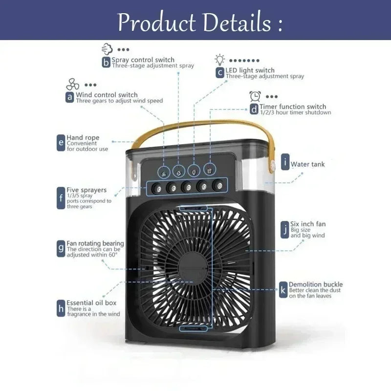 3-in-1 Portable Air Cooler with LED