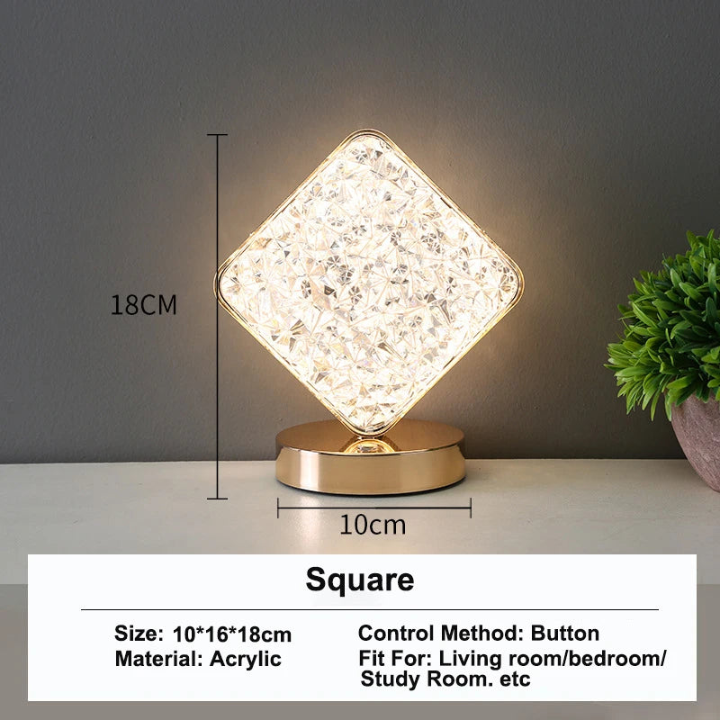 Touch Control 3D Crystal Night Light