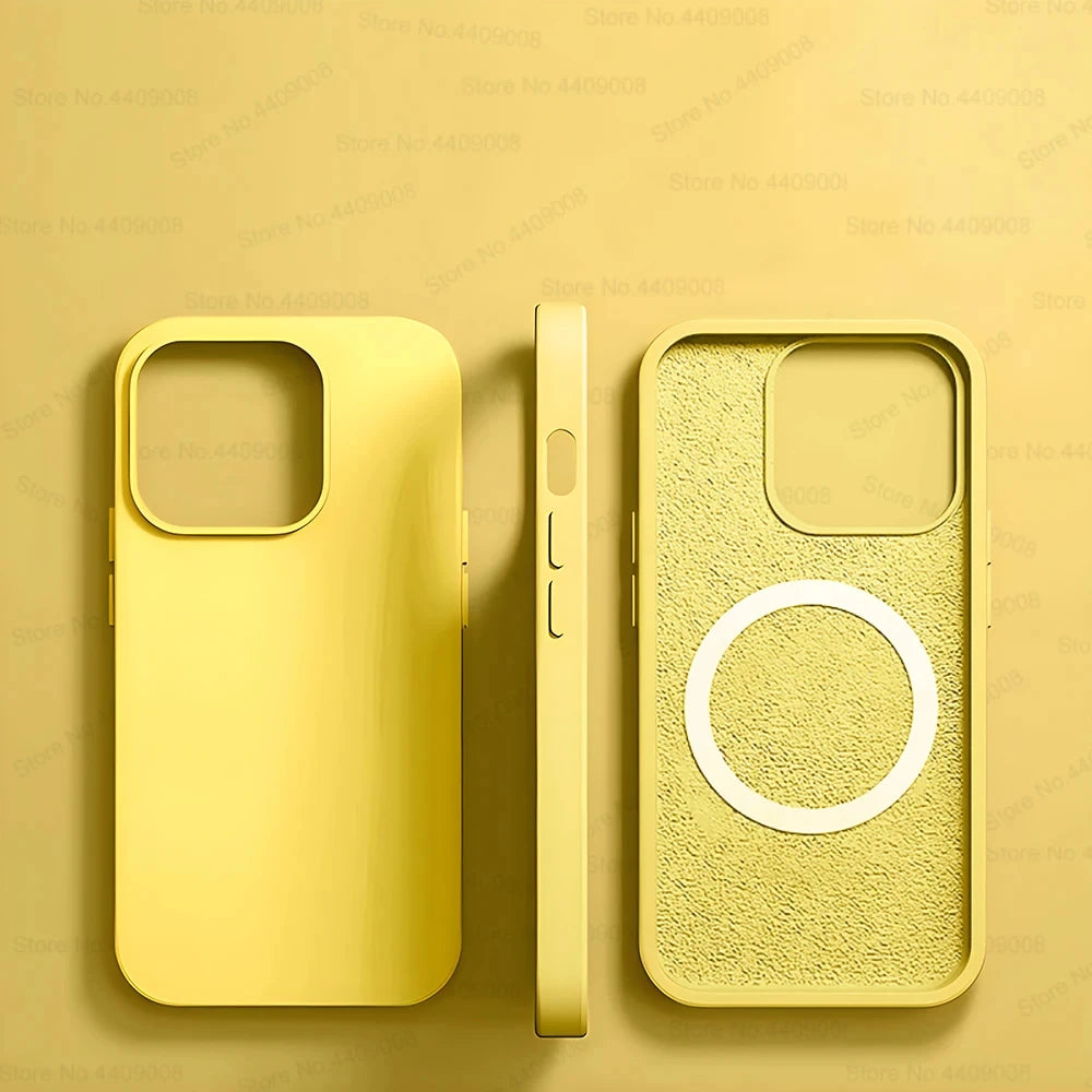 Yellow Liquid Silicone Magnetic Case