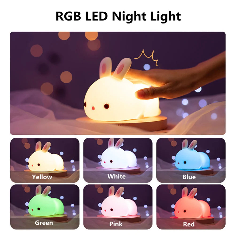 Touch Sensor RGB LED Rabbit Lamp