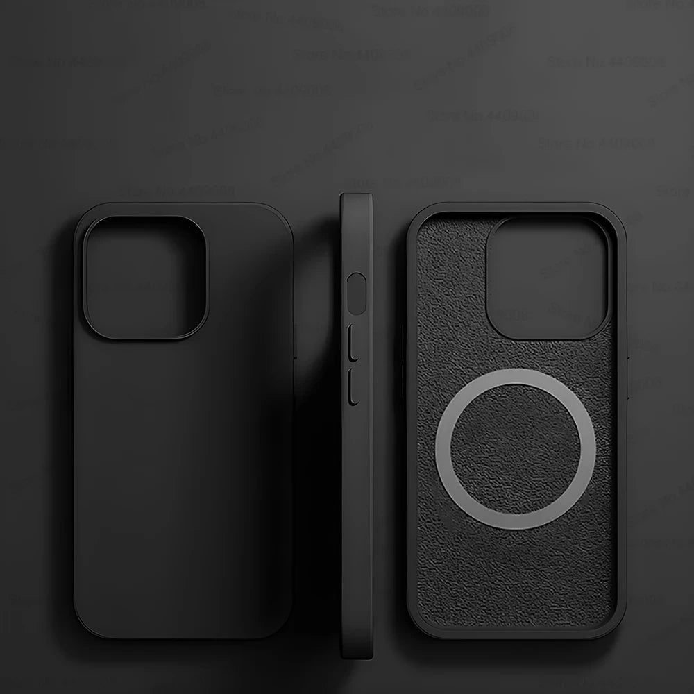 Black Liquid Silicone Magnetic Case