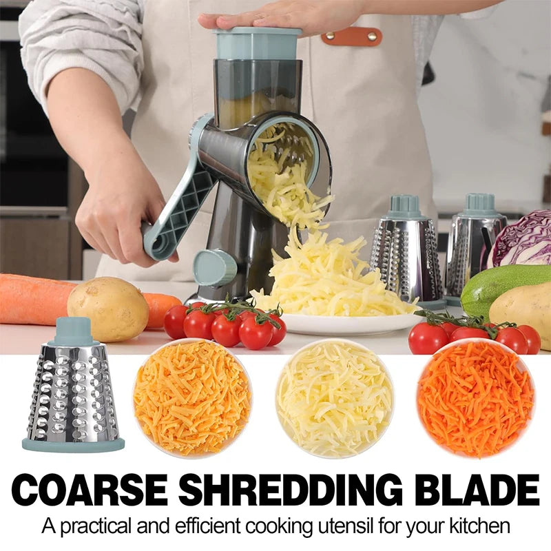 3-in-1 Rotary Cheese & Vegetable Grater