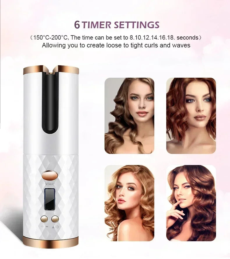 Portable Automatic Wireless Hair Curler