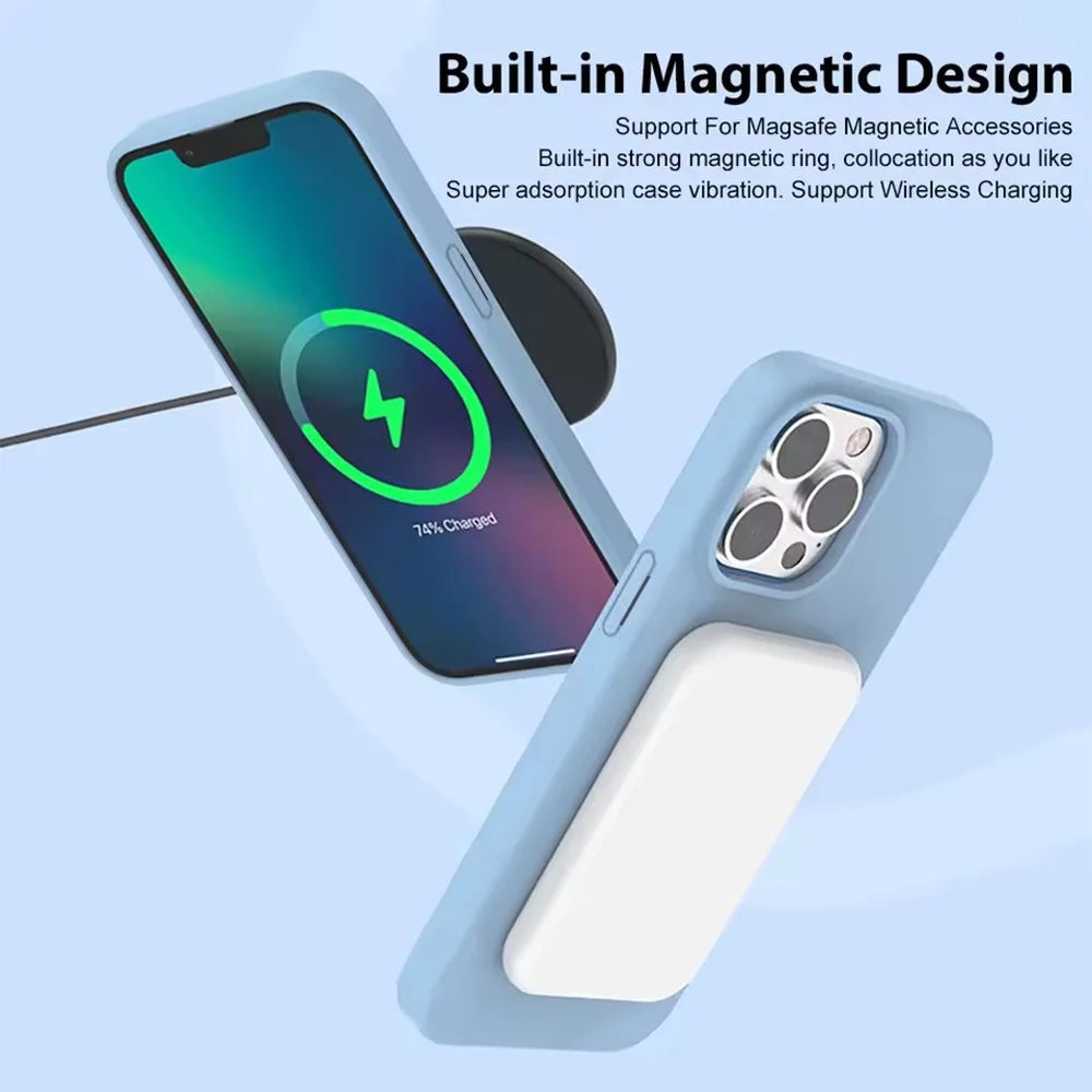 Black Liquid Silicone Magnetic Case