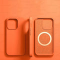 Orange Liquid Silicone Magnetic Case